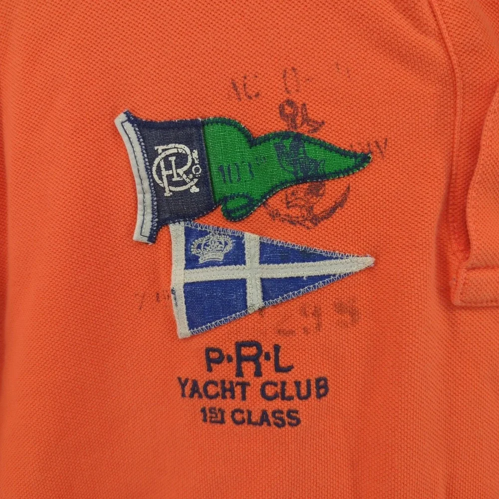 Polo Ralph Lauren Yacht Club Men's‎ Large Polo Shirt Orange Preppy PRL